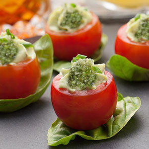 Stuffed tomatoes with pesto